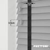 EdBevans - Spectrum Solid Wood Venetian Blind - Mono Grey 35mm Slat with Chevron Shadow 25mm Tape - Prettoni