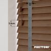 EdBevans - Spectrum Solid Wood Venetian Blind - Mono Mocha 35mm Slat with Chevron Monsoon 25mm Tape - Prettoni