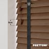EdBevans - Spectrum Solid Wood Venetian Blind - Mono Mocha 50mm Slat with Chevron Shadow 25mm Tape - Prettoni