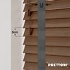 EdBevans - Spectrum Solid Wood Venetian Blind - Mono Mocha 50mm Slat with Woven Gravel 38mm Tape - Prettoni