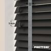 EdBevans - Spectrum Solid Wood Venetian Blind - Mono Onyx 35mm Slat with Chevron Palladium 25mm Tape - Prettoni