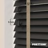 EdBevans - Spectrum Solid Wood Venetian Blind - Mono Onyx 35mm Slat with Chevron Sandrift 25mm Tape - Prettoni