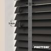 EdBevans - Spectrum Solid Wood Venetian Blind - Mono Onyx 35mm Slat with Chevron Monsoon 25mm Tape - Prettoni