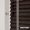 EdBevans - Spectrum Solid Wood Venetian Blind - Mono Bistre 35mm Slat with Chevron Granite 25mm Tape - Prettoni