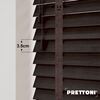 EdBevans - Spectrum Solid Wood Venetian Blind - Mono Bistre 35mm Slat with Chevron Umber 25mm Tape - Prettoni