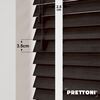 EdBevans - Spectrum Solid Wood Venetian Blind - Mono Bistre 35mm Slat with Chevron Porcelain 25mm Tape - Prettoni