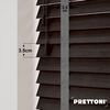 EdBevans - Spectrum Solid Wood Venetian Blind - Mono Bistre 35mm Slat with Chevron Monsoon 25mm Tape - Prettoni