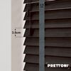 EdBevans - Spectrum Solid Wood Venetian Blind - Mono Bistre 35mm Slat with Chevron Lava 25mm Tape - Prettoni
