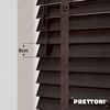 EdBevans - Spectrum Solid Wood Venetian Blind - Mono Bistre 50mm Slat with Chevron Umber 25mm Tape - Prettoni