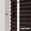 EdBevans - Spectrum Solid Wood Venetian Blind - Mono Bistre 50mm Slat with Chevron Porcelain 25mm Tape - Prettoni