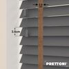 EdBevans - Spectrum Solid Wood Venetian Blind - Mono Graphite 35mm Slat with Chevron Cinnamon 25mm Tape - Prettoni