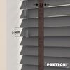 EdBevans - Spectrum Solid Wood Venetian Blind - Mono Graphite 35mm Slat with Chevron Umber 25mm Tape - Prettoni