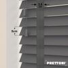 EdBevans - Spectrum Solid Wood Venetian Blind - Mono Graphite 50mm Slat with Woven Gravel 38mm Tape - Prettoni
