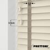 EdBevans - Spectrum Solid Wood Venetian Blind - Mono Cream 35mm Slat with Chevron Stonewall 25mm Tape - Prettoni
