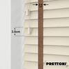 EdBevans - Spectrum Solid Wood Venetian Blind - Mono Cream 35mm Slat with Chevron Cinnamon 25mm Tape - Prettoni