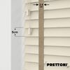 EdBevans - Spectrum Solid Wood Venetian Blind - Mono Cream 50mm Slat with Chevron Sandrift 25mm Tape - Prettoni