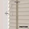 EdBevans - Spectrum Solid Wood Venetian Blind - Mono Beige 35mm Slat with Chevron Stonewall 25mm Tape - Prettoni