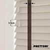 EdBevans - Spectrum Solid Wood Venetian Blind - Mono Beige 35mm Slat with Chevron Umber 25mm Tape - Prettoni