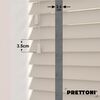 EdBevans - Spectrum Solid Wood Venetian Blind - Mono Beige 35mm Slat with Chevron Monsoon 25mm Tape - Prettoni
