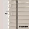 EdBevans - Spectrum Solid Wood Venetian Blind - Mono Beige 50mm Slat with Chevron Granite 25mm Tape - Prettoni