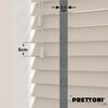 EdBevans - Spectrum Solid Wood Venetian Blind - Mono Beige 50mm Slat with Chevron Monsoon 25mm Tape - Prettoni