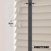 EdBevans - Spectrum Solid Wood Venetian Blind - Mono Beige 50mm Slat with Chevron Aurora 25mm Tape - Prettoni