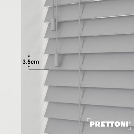EdBevans - Spectrum Solid Wood Venetian Blind - Mono Grey 35mm Slat with - Ladder String - Prettoni