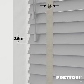 EdBevans - Spectrum Solid Wood Venetian Blind - Mono Grey 35mm Slat with Chevron Cement 25mm Tape - Prettoni