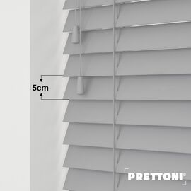 EdBevans - Spectrum Solid Wood Venetian Blind - Mono Grey 50mm Slat with - Ladder String - Prettoni