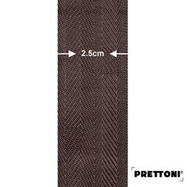 EdBevans - Spectrum Solid Wood Venetian Blind - Mono Grey 50mm Slat with Chevron Umber 25mm Tape - Prettoni