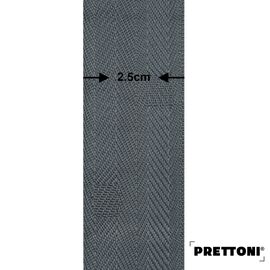EdBevans - Spectrum Solid Wood Venetian Blind - Mono Grey 50mm Slat with Chevron Lava 25mm Tape - Prettoni