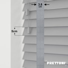 EdBevans - Spectrum Solid Wood Venetian Blind - Mono Grey 50mm Slat with Woven Spun 38mm Tape - Prettoni