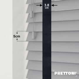 EdBevans - Spectrum Solid Wood Venetian Blind - Mono Grey 50mm Slat with Woven Luna 38mm Tape - Prettoni