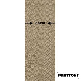 EdBevans - Spectrum Solid Wood Venetian Blind - Mono Mocha 35mm Slat with Chevron Sandrift 25mm Tape - Prettoni