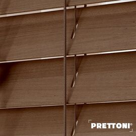 EdBevans - Spectrum Solid Wood Venetian Blind - Mono Mocha 50mm Slat with - Ladder String - Prettoni