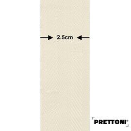 EdBevans - Spectrum Solid Wood Venetian Blind - Mono Mocha 50mm Slat with Chevron Avorio 25mm Tape - Prettoni