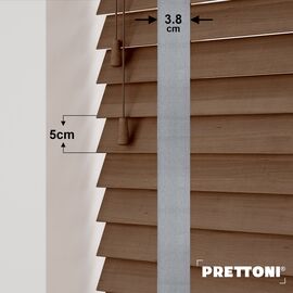 EdBevans - Spectrum Solid Wood Venetian Blind - Mono Mocha 50mm Slat with Woven Spun 38mm Tape - Prettoni