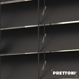 EdBevans - Spectrum Solid Wood Venetian Blind - Mono Onyx 50mm Slat with - Ladder String - Prettoni