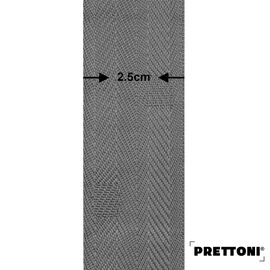 EdBevans - Spectrum Solid Wood Venetian Blind - Mono Onyx 50mm Slat with Chevron Monsoon 25mm Tape - Prettoni