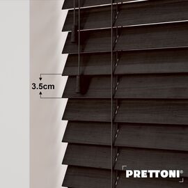 EdBevans - Spectrum Solid Wood Venetian Blind - Mono Bistre 35mm Slat with - Ladder String - Prettoni