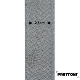 EdBevans - Spectrum Solid Wood Venetian Blind - Mono Bistre 35mm Slat with Chevron Palladium 25mm Tape - Prettoni