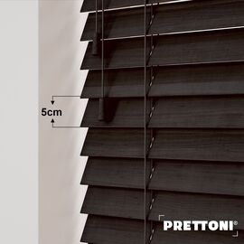 EdBevans - Spectrum Solid Wood Venetian Blind - Mono Bistre 50mm Slat with - Ladder String - Prettoni