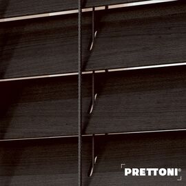 EdBevans - Spectrum Solid Wood Venetian Blind - Mono Bistre 50mm Slat with - Ladder String - Prettoni