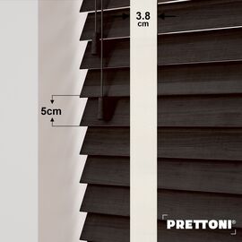EdBevans - Spectrum Solid Wood Venetian Blind - Mono Bistre 50mm Slat with Woven Feather 38mm Tape - Prettoni