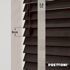EdBevans - Spectrum Solid Wood Venetian Blind - Mono Bistre 50mm Slat with Woven Ethereal 38mm Tape - Prettoni
