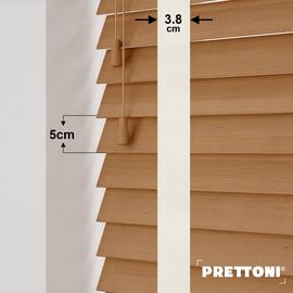 EdBevans - Spectrum Solid Wood Venetian Blind - Mono Natural 50mm Slat with Woven Feather 38mm Tape - Prettoni