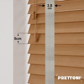 EdBevans - Spectrum Solid Wood Venetian Blind - Mono Natural 50mm Slat with Woven Ethereal 38mm Tape - Prettoni