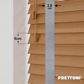 EdBevans - Spectrum Solid Wood Venetian Blind - Mono Natural 50mm Slat with Woven Spun 38mm Tape - Prettoni