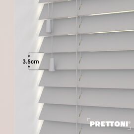 EdBevans - Spectrum Solid Wood Venetian Blind - Mono Pale 35mm Slat with - Ladder String - Prettoni