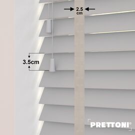 EdBevans - Spectrum Solid Wood Venetian Blind - Mono Pale 35mm Slat with Chevron Moccasin 25mm Tape - Prettoni